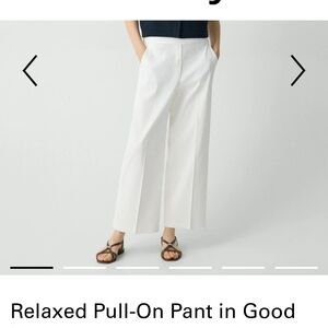 Theory Relaxed Pull-on Pants, White Crunch Size 12 Nwt